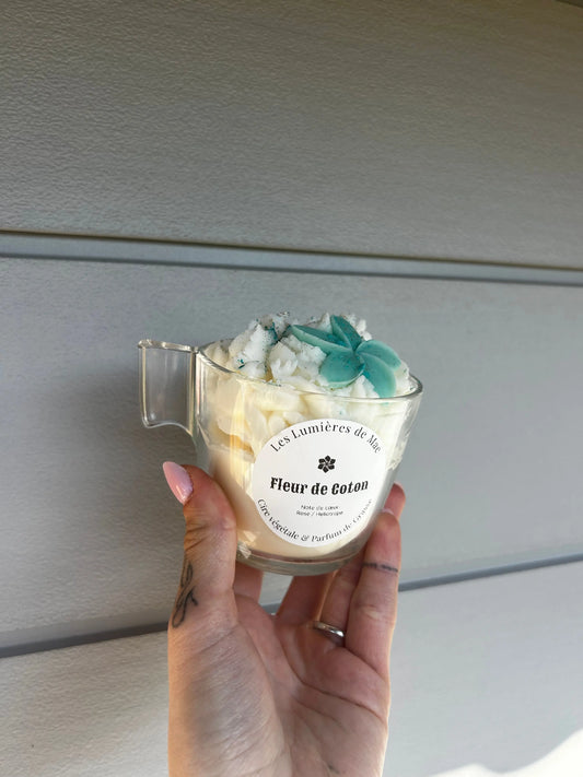 BOUGIE XL SENTEUR FLEUR DE COTON - LesLumieresdeMae