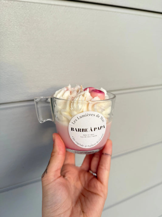 Bougie gourmande Barbe à papa - LesLumieresdeMae
